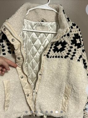 Blank NYC Carried Away Crochet Black/cream RARE! [Small]